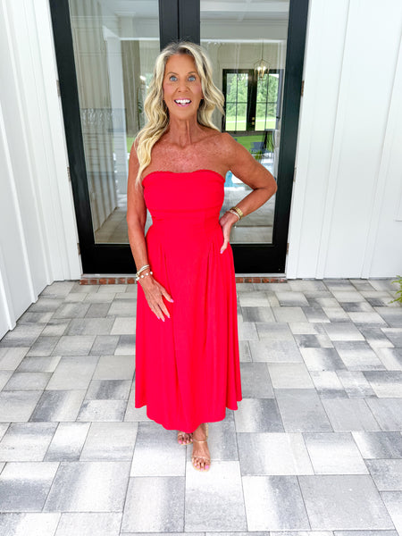 Red Strapless Dress