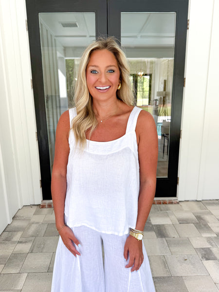 White Linen Top