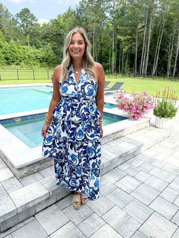 Blue Paisley Midi