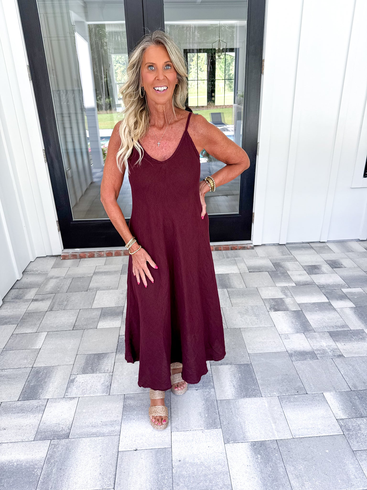 Garnet Linen Midi