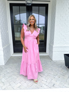 Pink Poplin Maxi