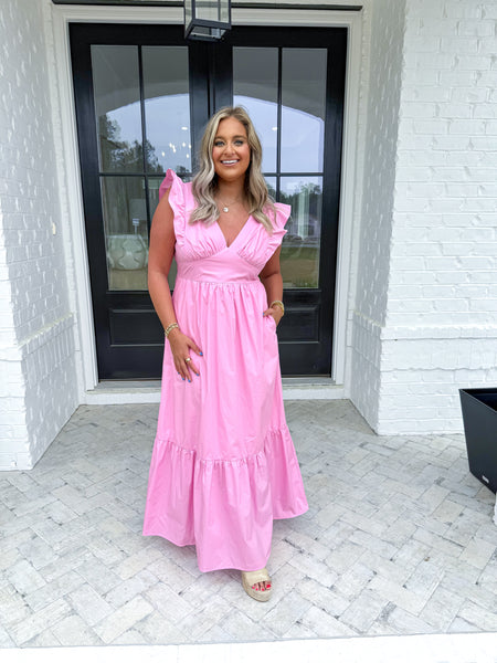 Pink Poplin Maxi