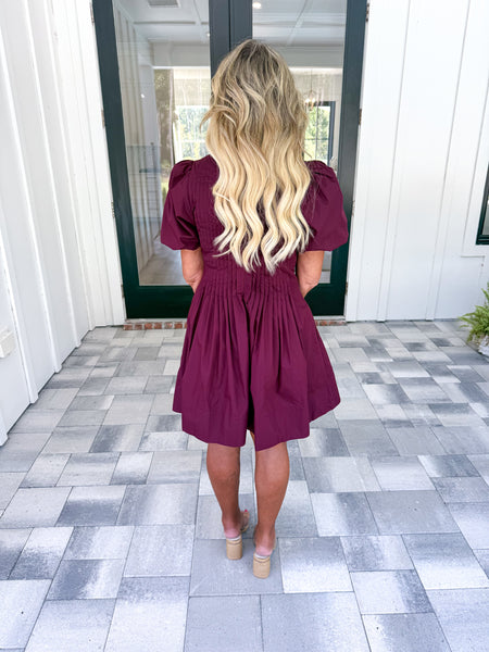 Garnet Pintuck Dress
