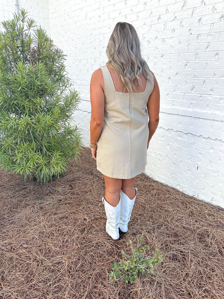 Cream Denim Dress