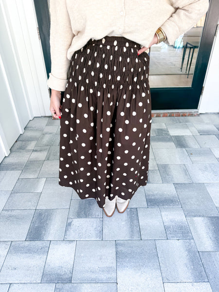 Brown Polka Dot Skirt
