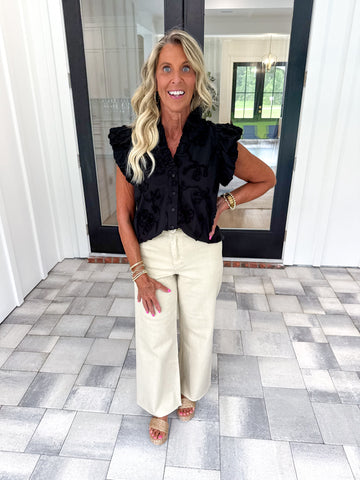 Black Applique Top