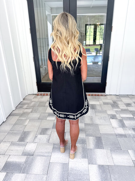 Black Embroidered Dress