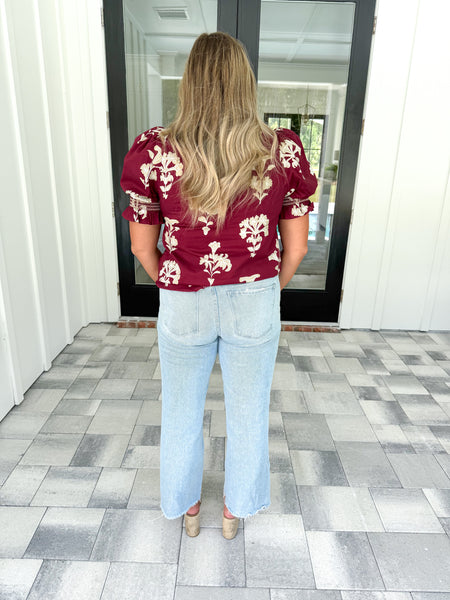 Garnet Floral Top