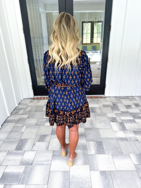 Navy Pattern Dress