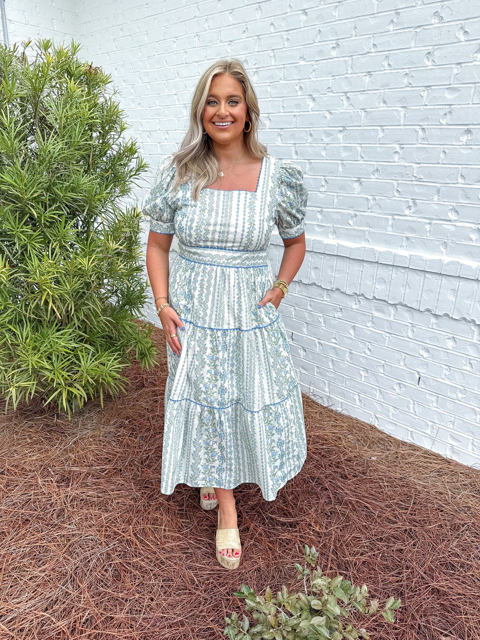 Blue Floral Midi