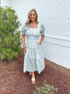 Blue Floral Midi