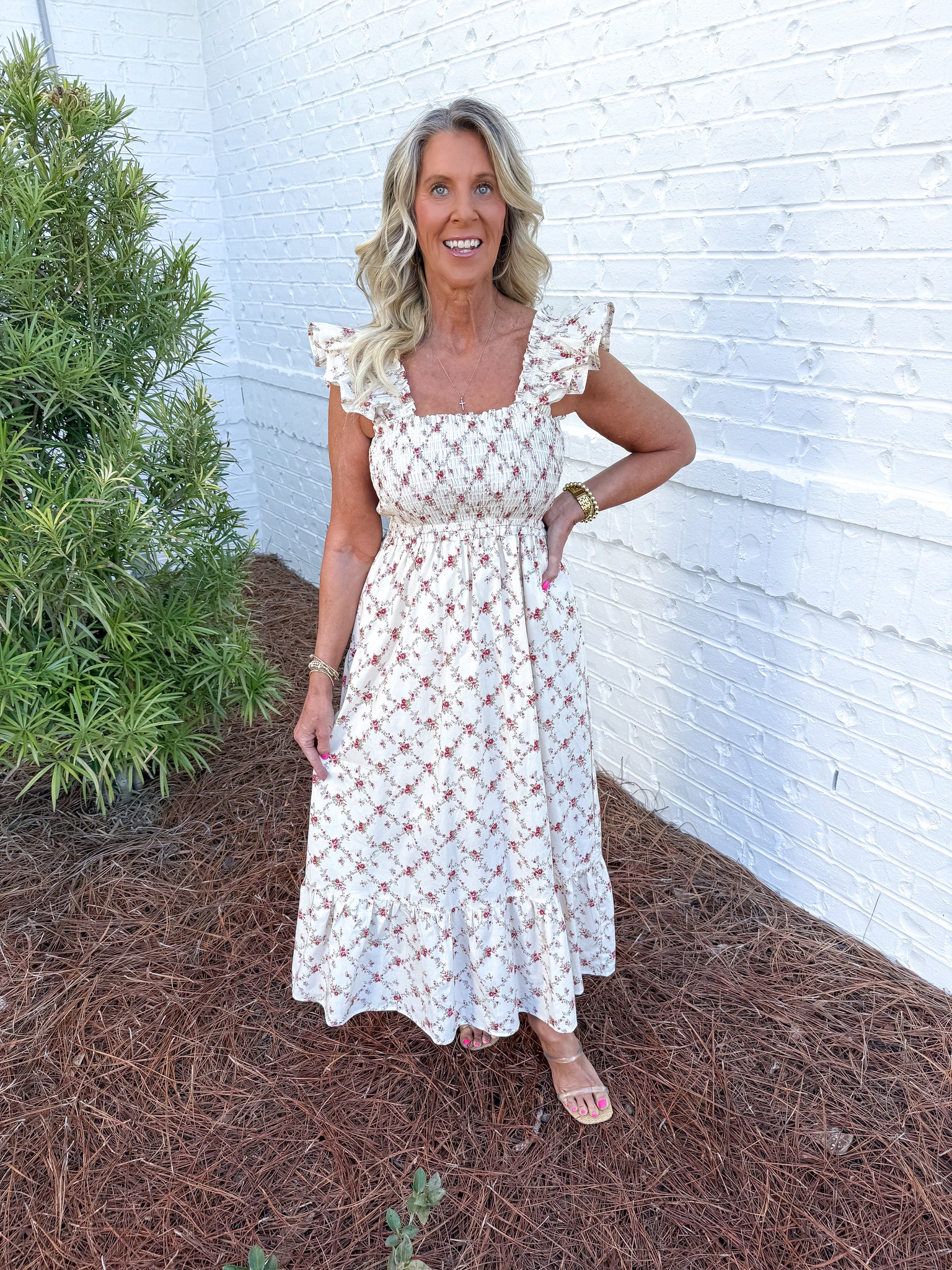 Floral Smocked Midi