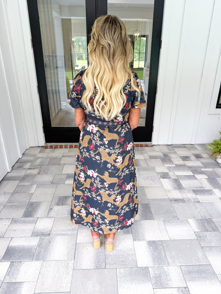 Animal Floral Midi