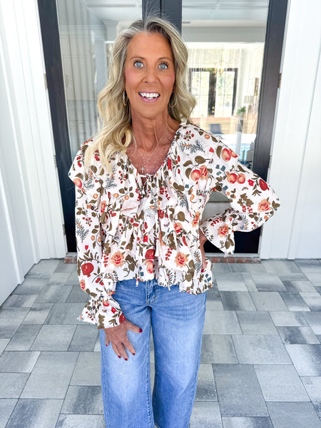 Floral Ruffle Top
