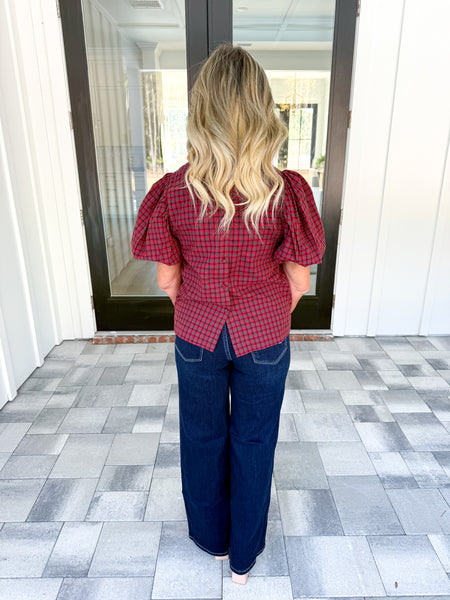 Red Plaid Top