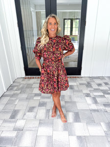 Botanical Puff Sleeve Dress
