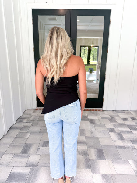 Black Strapless Top