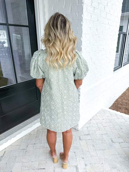 Green Embroidered Dress