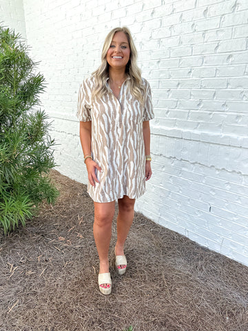 Zebra Shirt Dress
