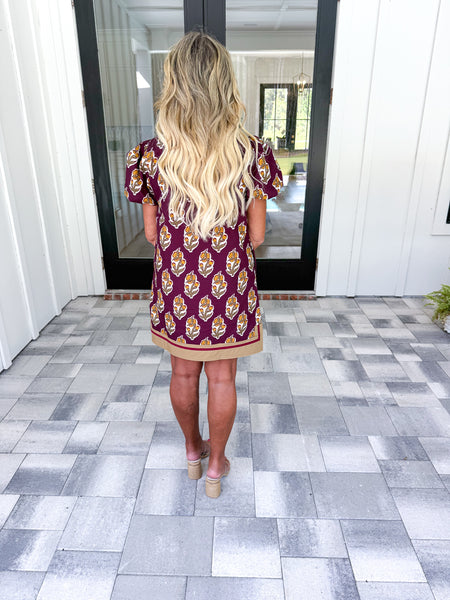 Floral Border Print Dress