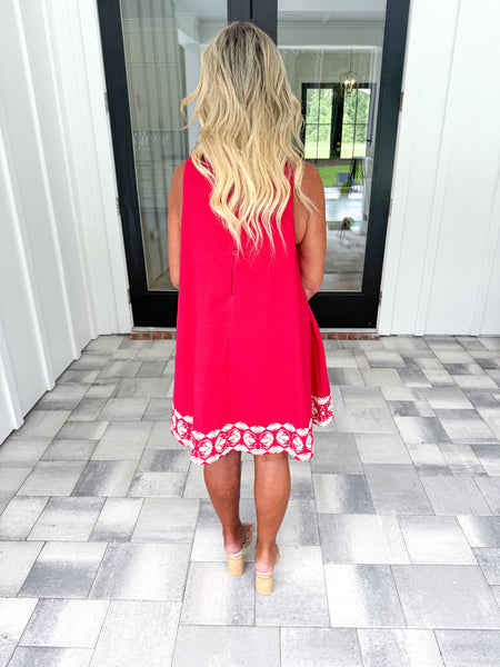 Red A-Line Dress