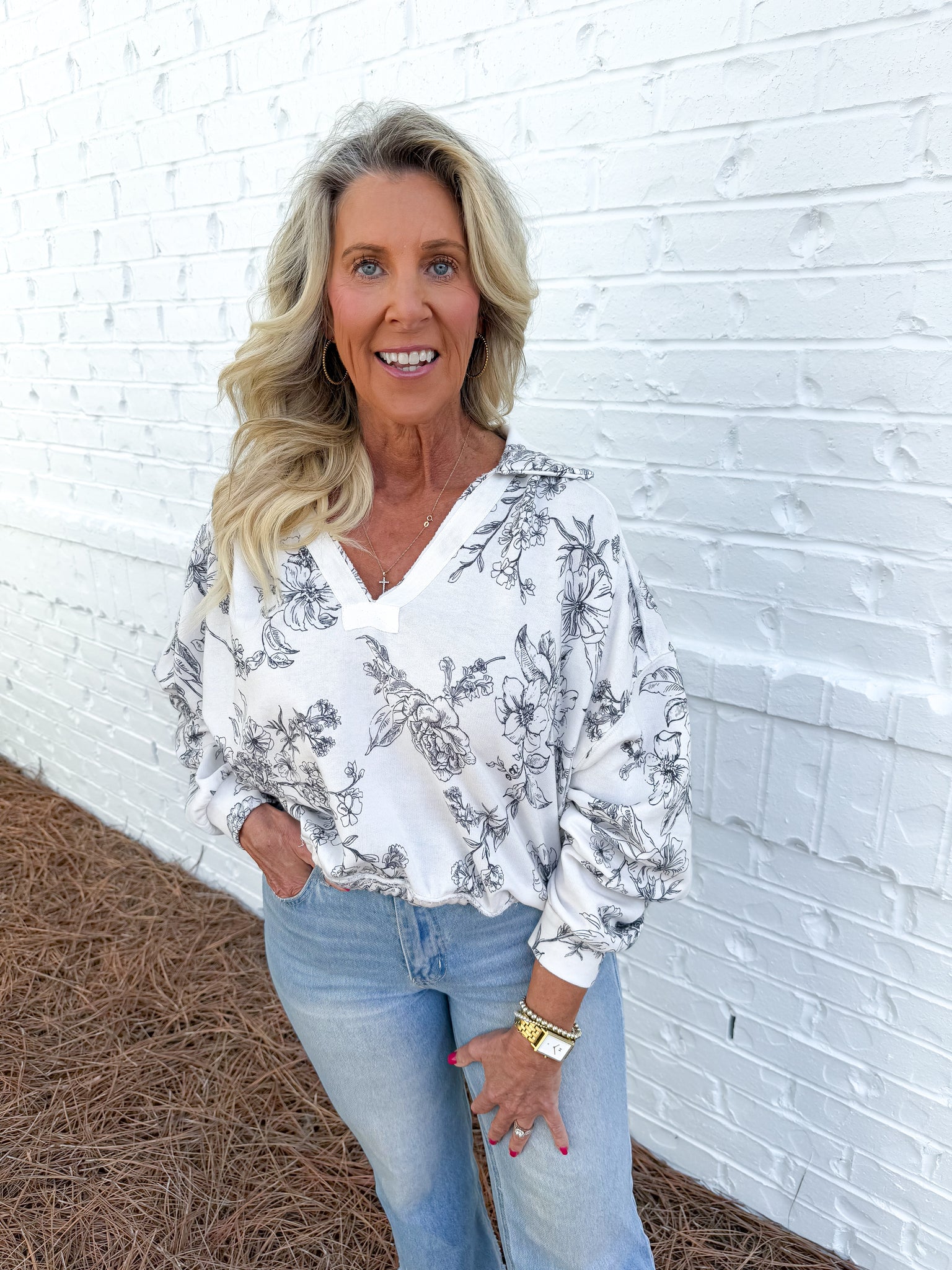 Printed Slouchy Top