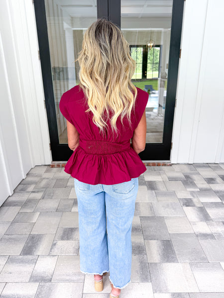 Garnet Waist Tie Top