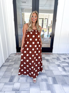 Brown Polka Dot Maxi