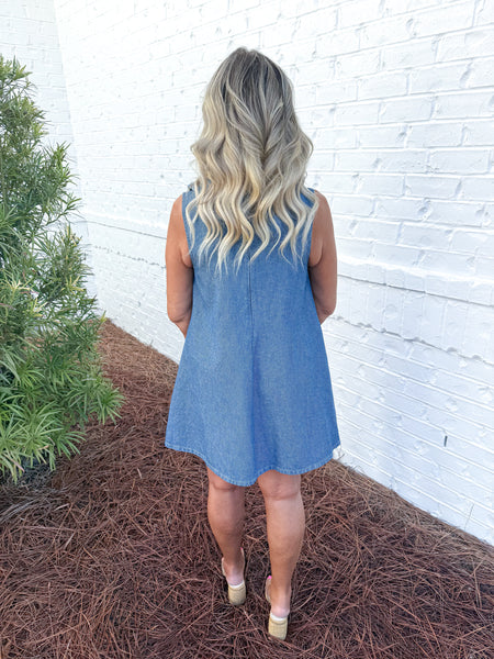 Collared Denim Dress