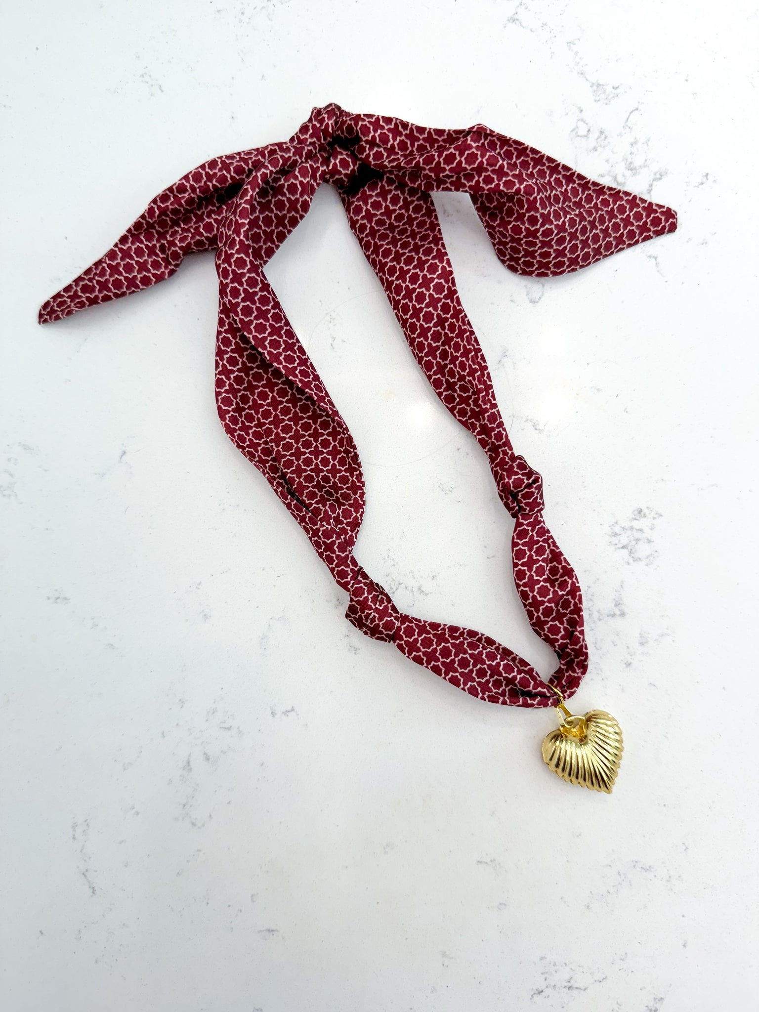Garnet Scarf Necklace