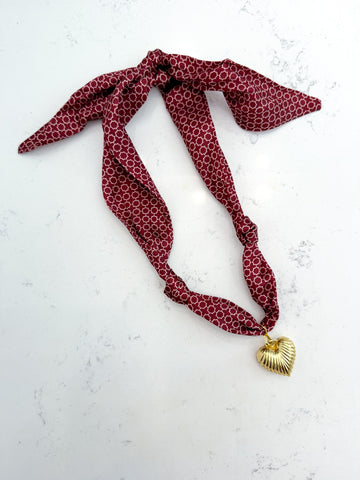 Garnet Scarf Necklace