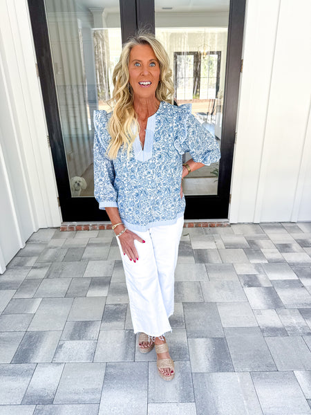 Floral Pintuck Top