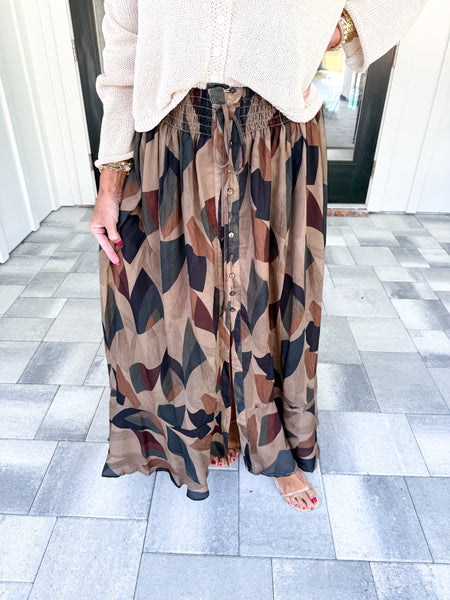 Abstract Maxi Skirt