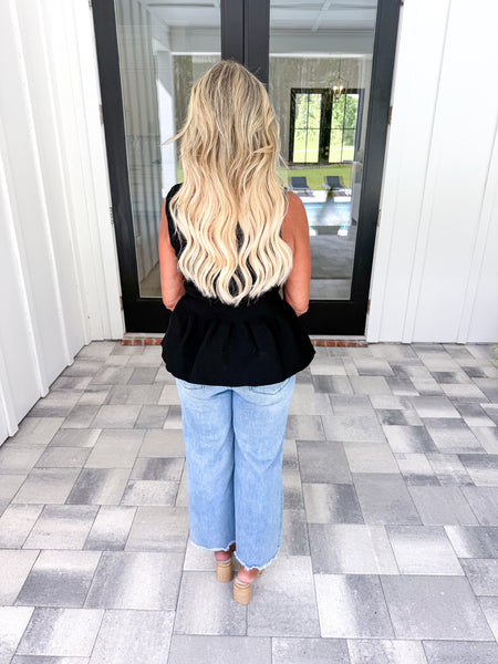 Black Peplum Top