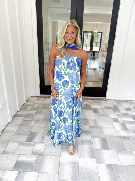 Blue Floral Maxi