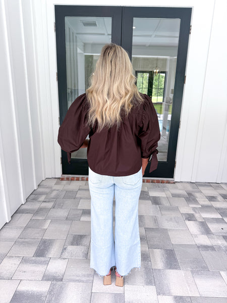 Brown Scallop Top