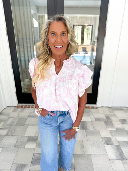 Pink Toile Top