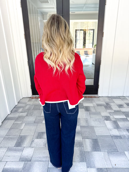 Red Bow Cardigan