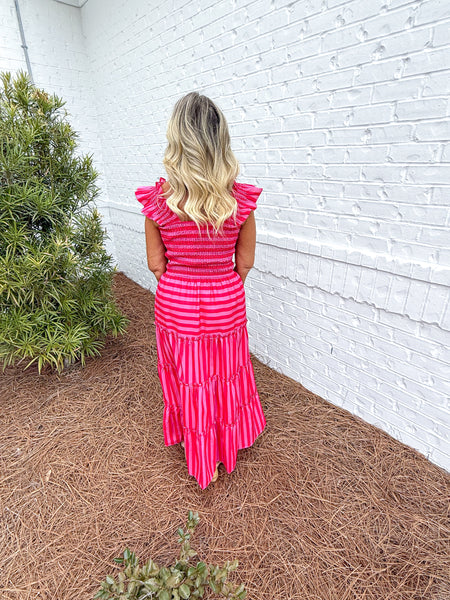 Striped Tiered Maxi
