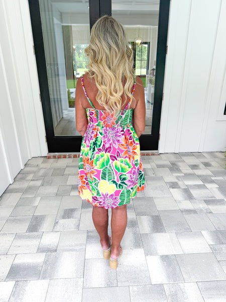 Tropical Scallop Dress