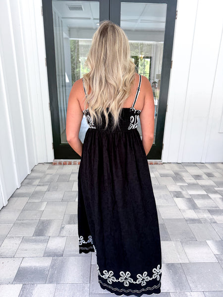 Black Embroidered Dress
