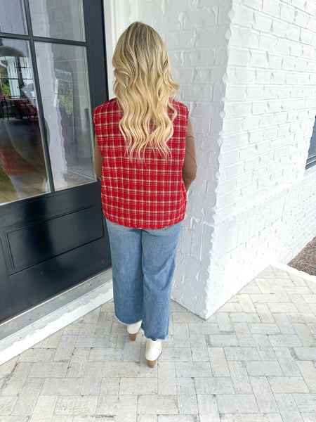 Red Plaid Vest