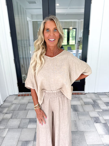 Linen Dolman Top