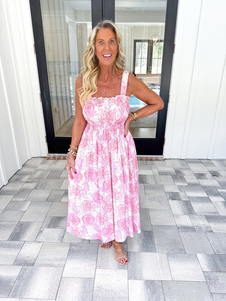 Pink Floral Midi