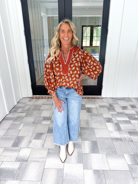 Chestnut Paisley Top