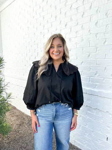 Black Collared Blouse