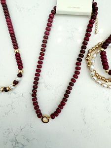 Garnet Toggle Necklace