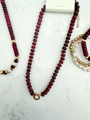 Garnet Toggle Necklace