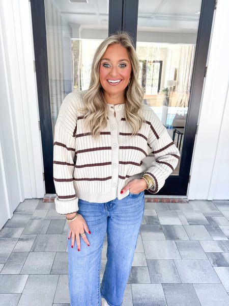 Grey Striped Sweater
