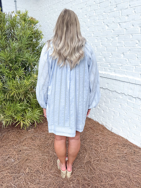 Blue Textured Dress